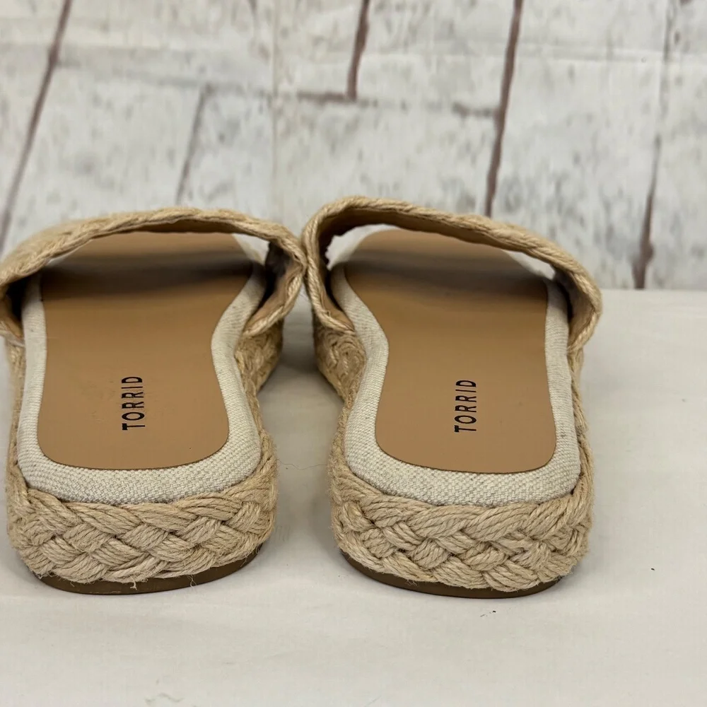 Torrid Womens Espadrilles Raffia & Jute Slip On Platform Sandals Shoes Sz. 9WW